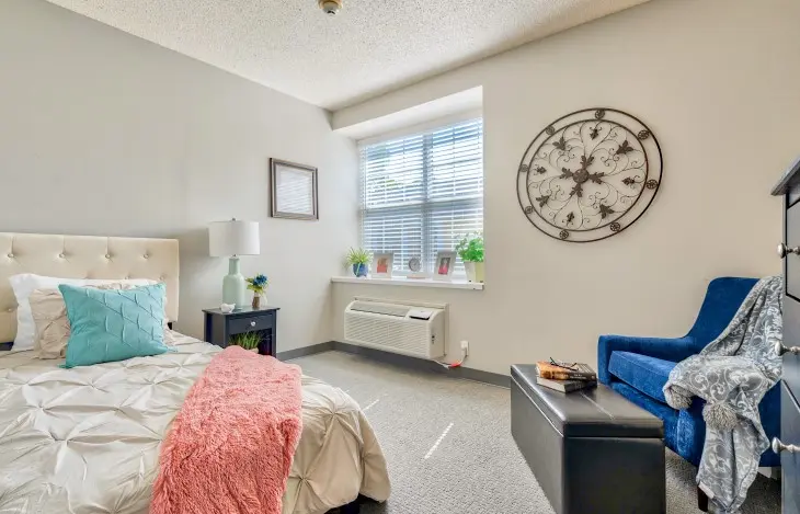 Bedroom at American House Hendersonville Senior Living Community